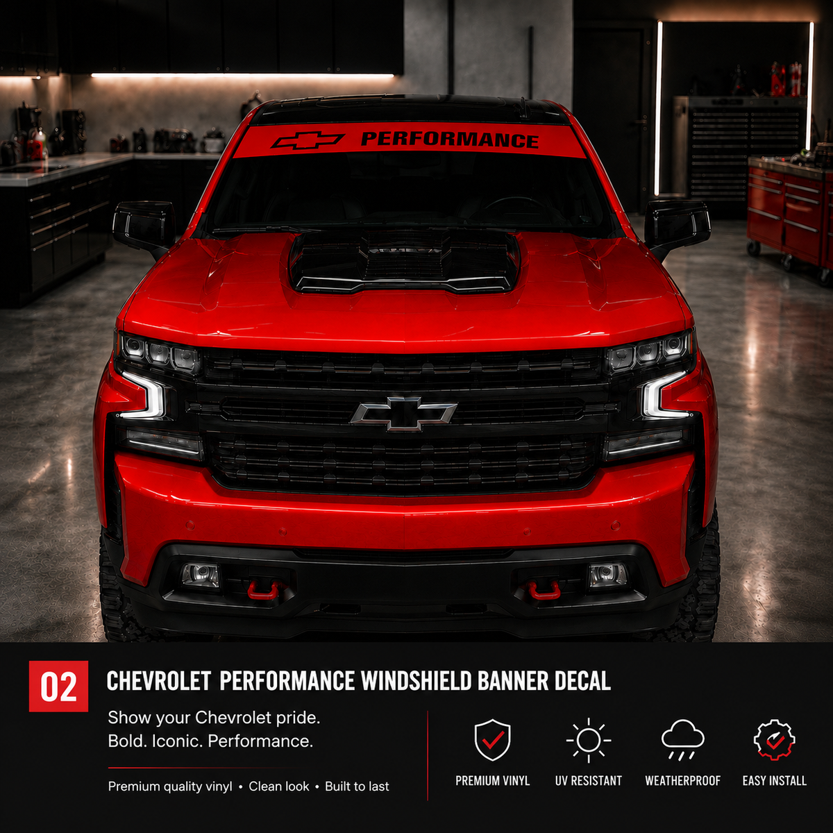 Chevrolet Performance Windshield Banner Decal.