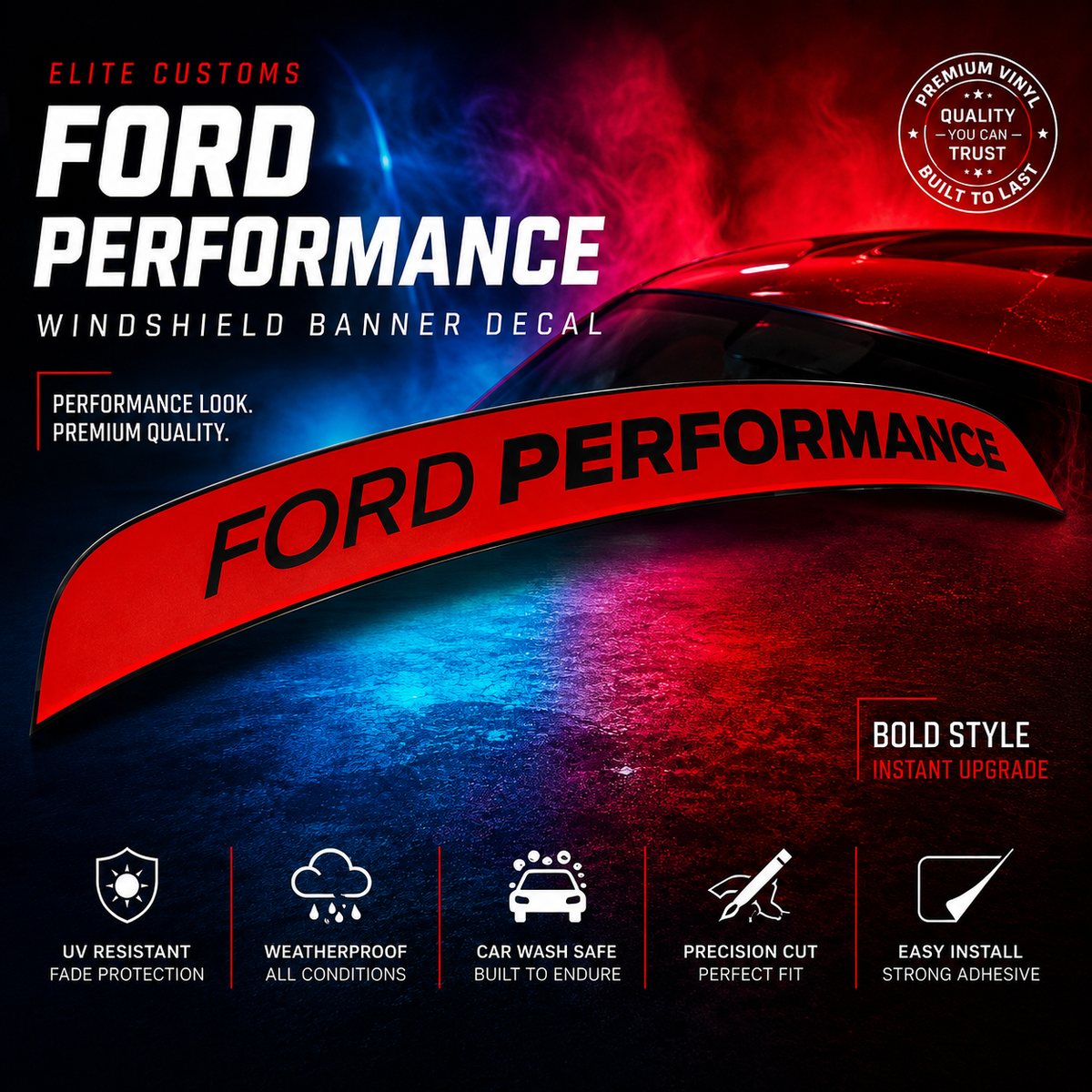 Ford Performance Windshield Banner Decal.
