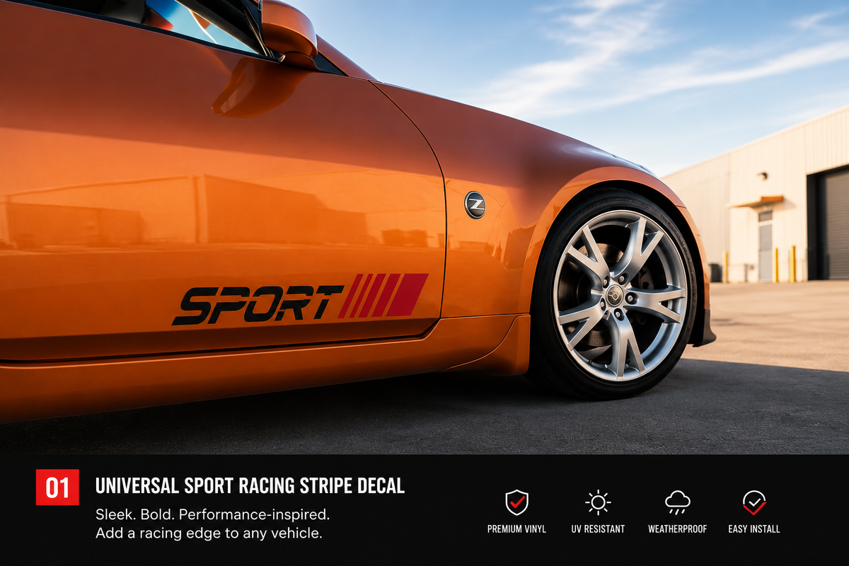 Universal Sport Racing Stripe Vinyl Decal